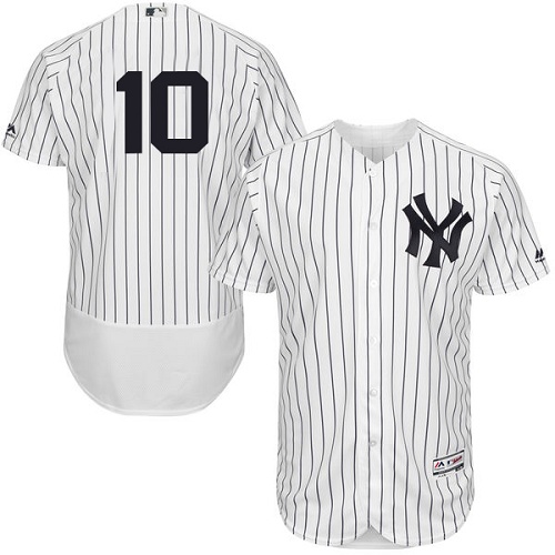 Yankees #10 Phil Rizzuto White Strip Flexbase Authentic Collection Stitched MLB Jersey - Click Image to Close